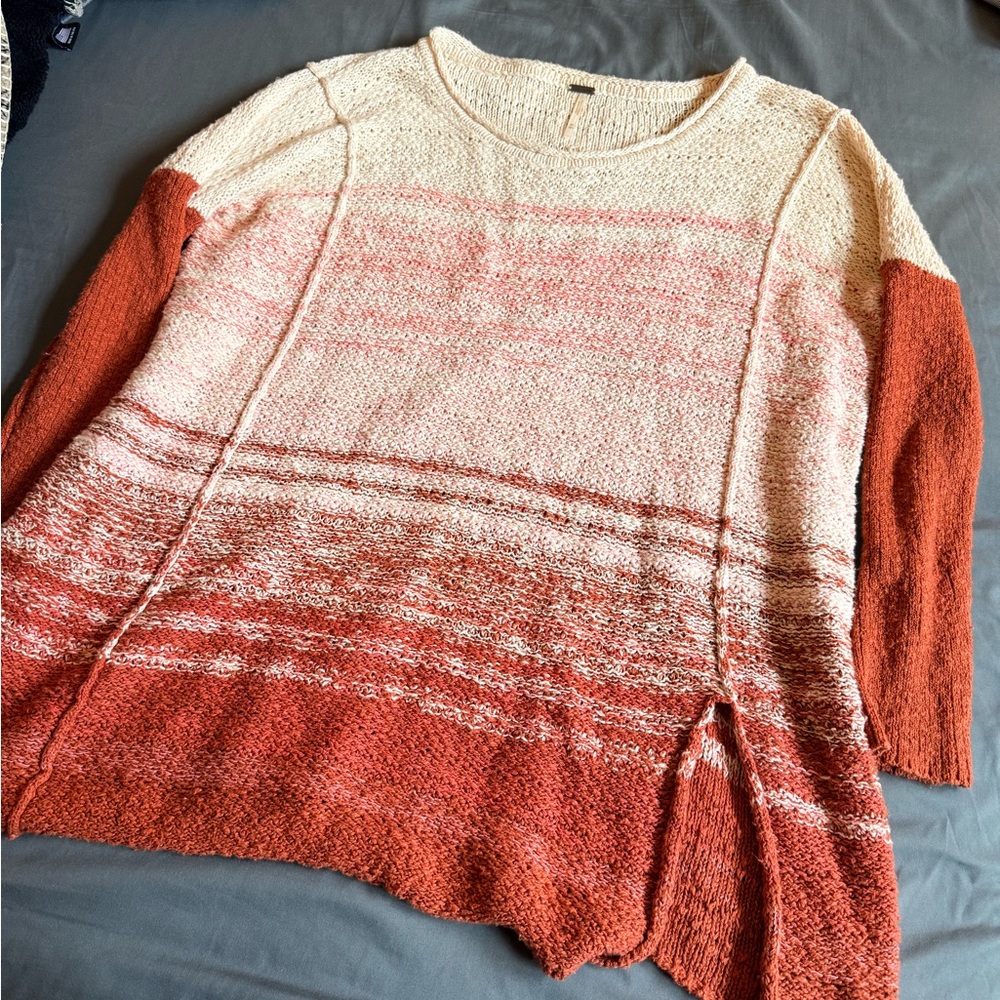 Free People Gradient Sweater - Cream and Brown